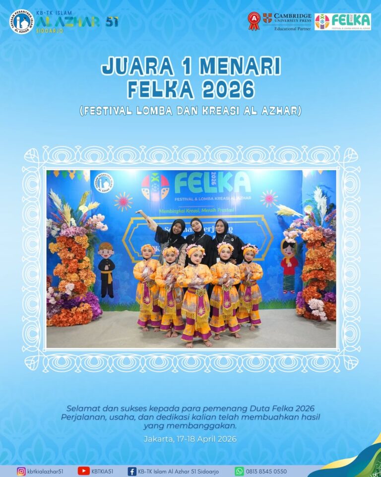 Alhamdulillah, MasyaAllah. Selamat dan sukses ananda atas Juara 1 Lomba Tari FELKA. Perjuangan, (1)