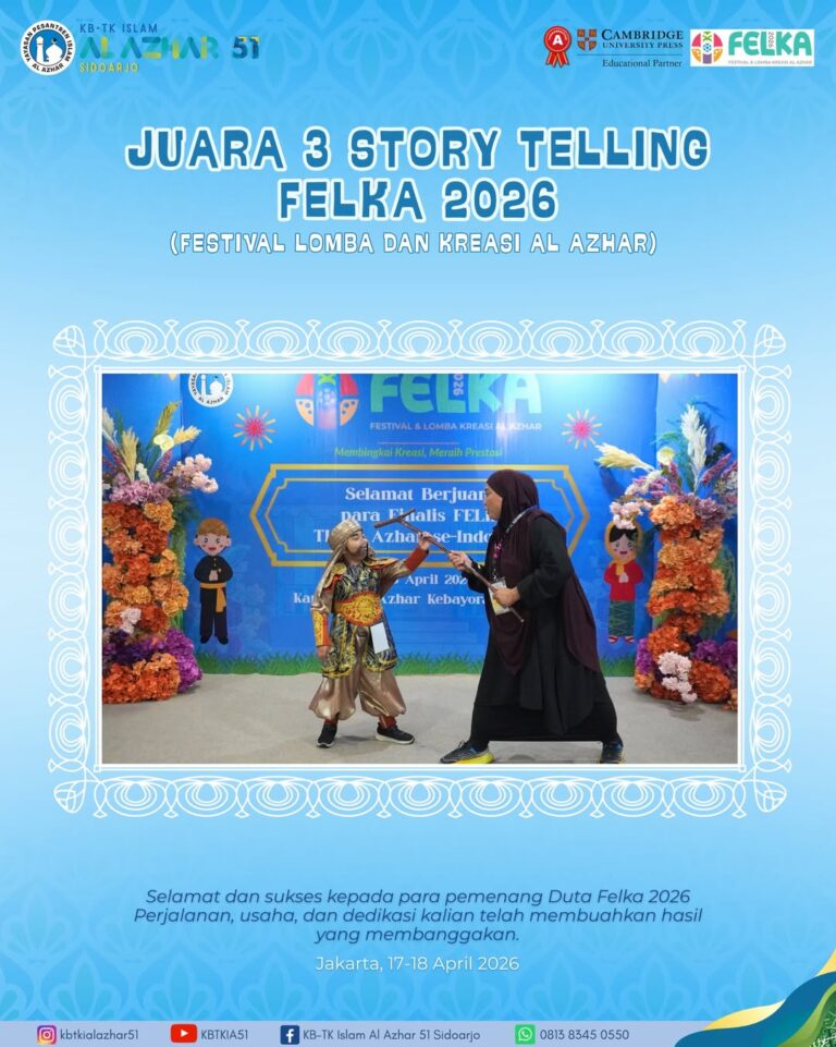 Alhamdulillah, selamat kepada ananda atas pencapaian dalam lomba FELKA Juara 3 Story Telling Put (1)