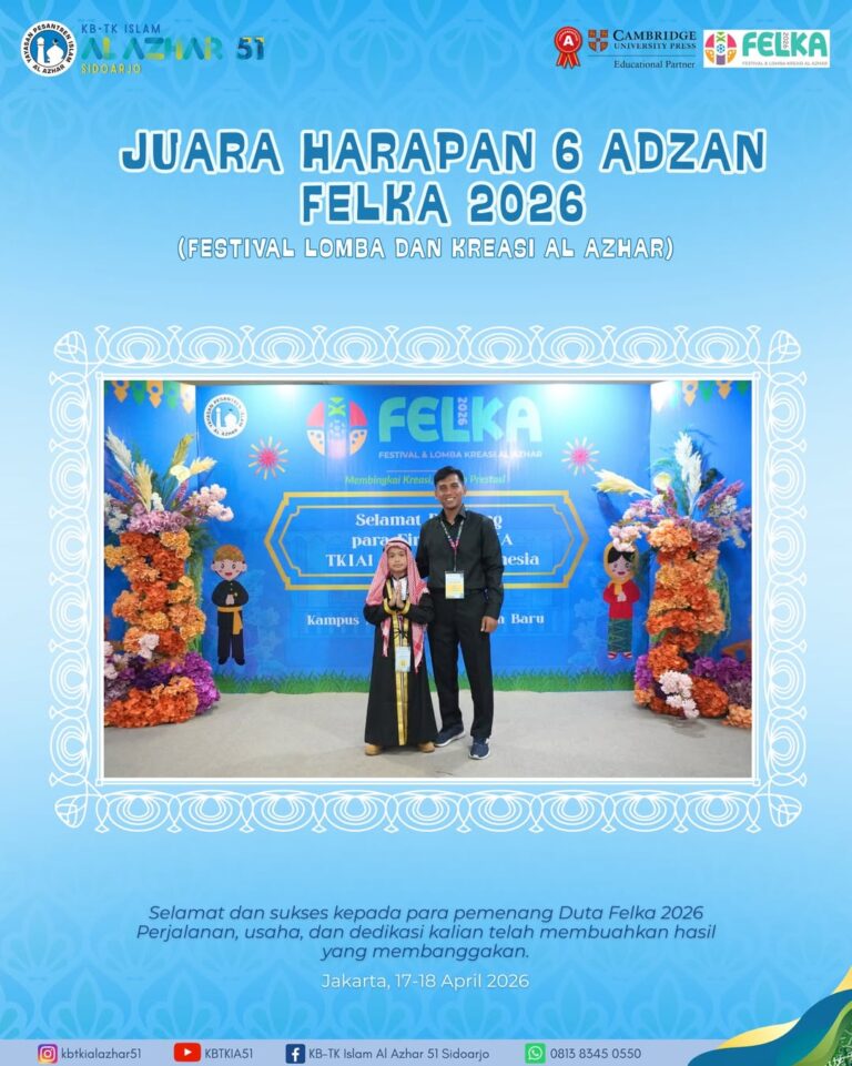 MasyaAllah, selamat atas diraihnya Juara Harapan 6 Lomba Adzan FELKA. Setiap lantunan adzan yang (1)