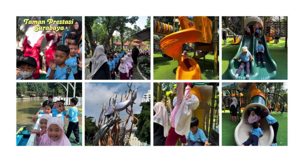Kegiatan outing class murid TK Islam Al Azhar 51 Sidoarjo di Taman Prestasi Surabaya sebagai TK terbaik di Jawa Timur.